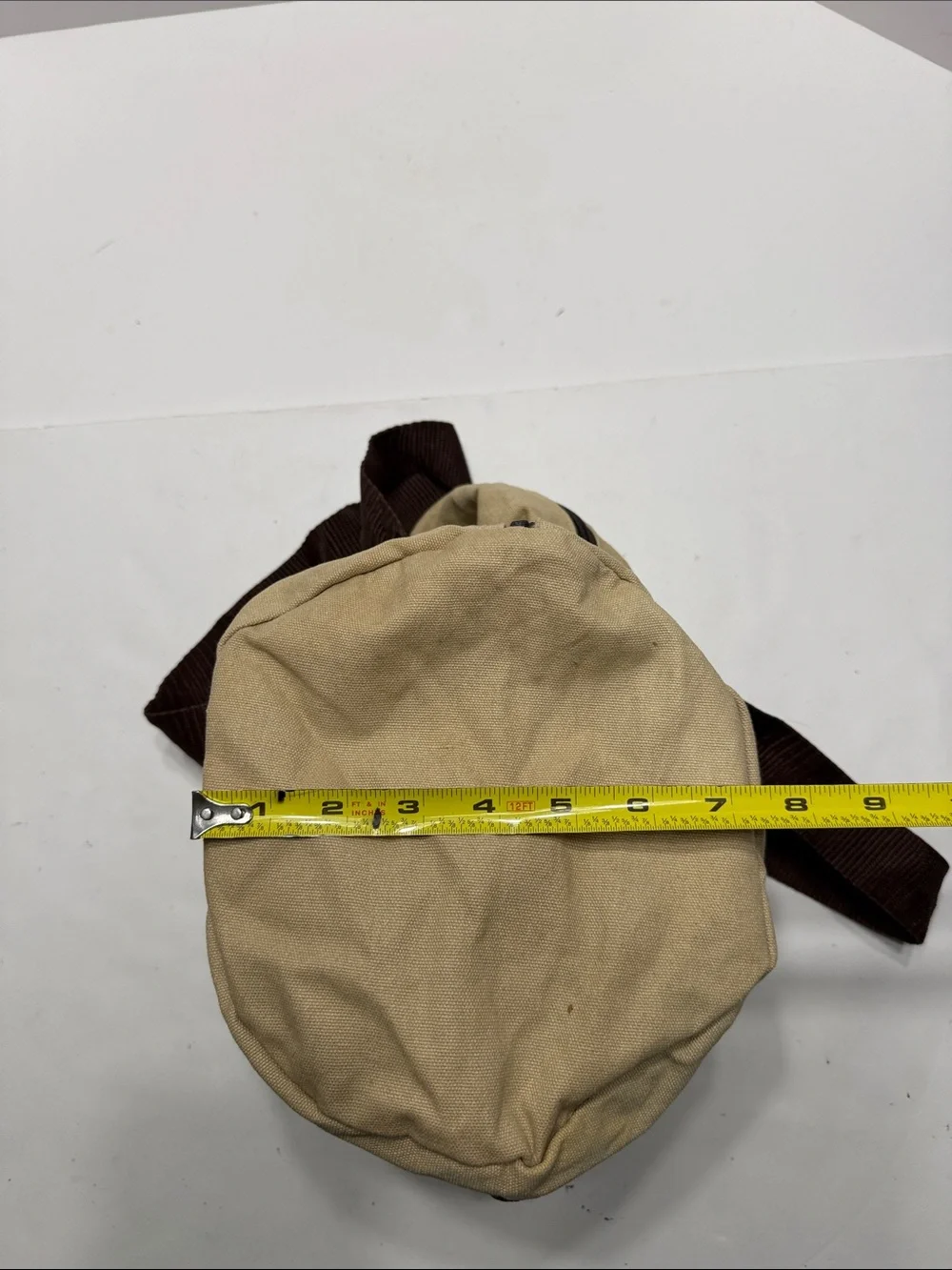 Stetson Beige Canvas Duffel with Dark Brown Straps